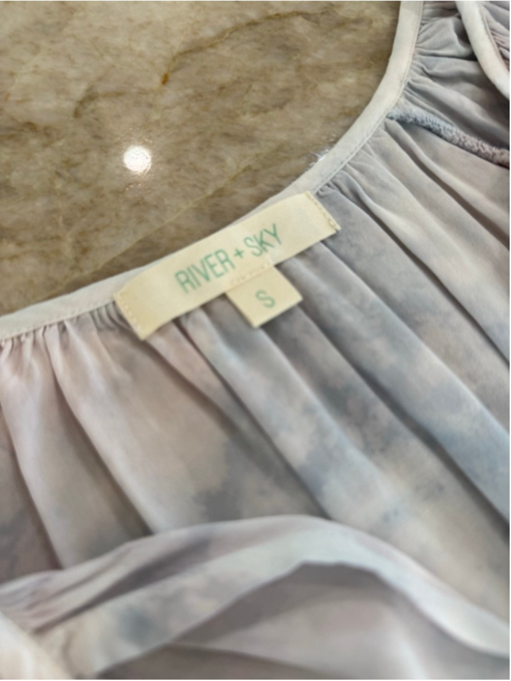 RIVER + SKY Blue Pink Tie-Dye Long Sleeve Dress Size S - Picture 8 of 11
